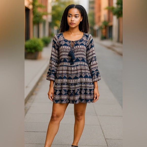 VALERIE STEVENS  boho tassle blouse new - Picture 1 of 7